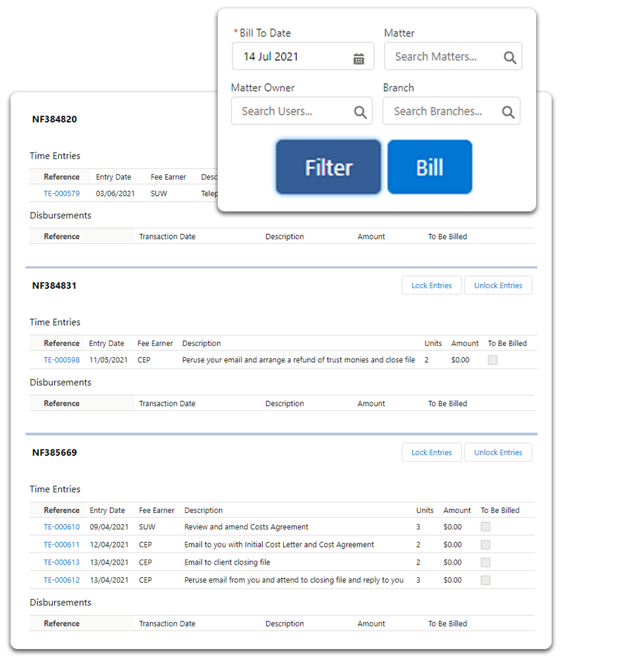 Bulk billing invoicing and trust is a key feature of platform management